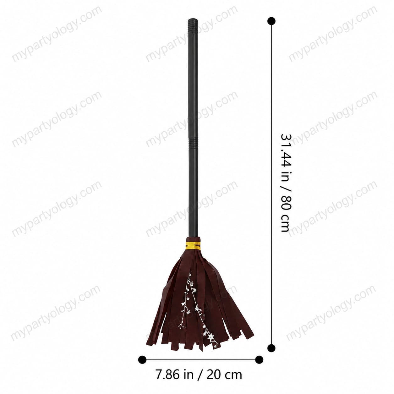 Detachable Brown Witch Cloth Sparkle Broom - Image 3