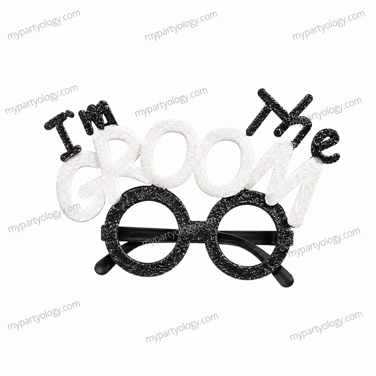 I'm The Groom Black & White Glitter Fancy Goggles (Pack of 1)