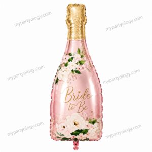 Bride to Be Champagne Bottle Floral 36'' Foil Balloon