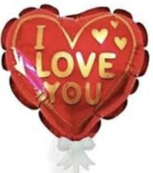 Love You Red Heart 5" Foil Balloon Cake Topper