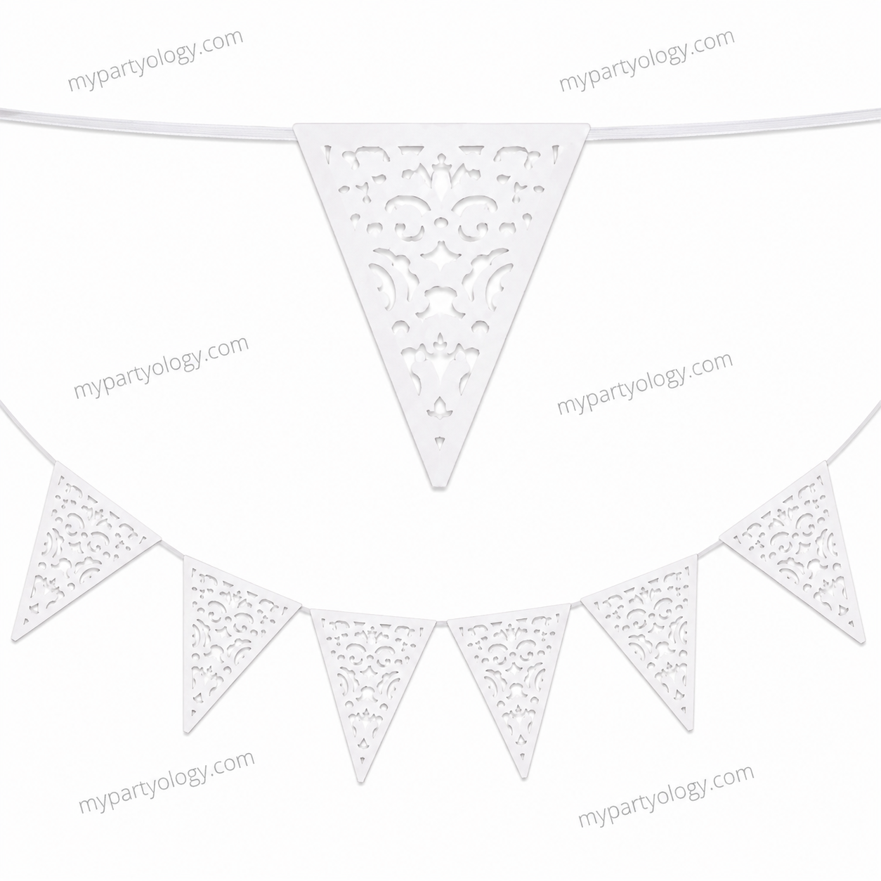 Die Cut Lace Paper Flag Banner