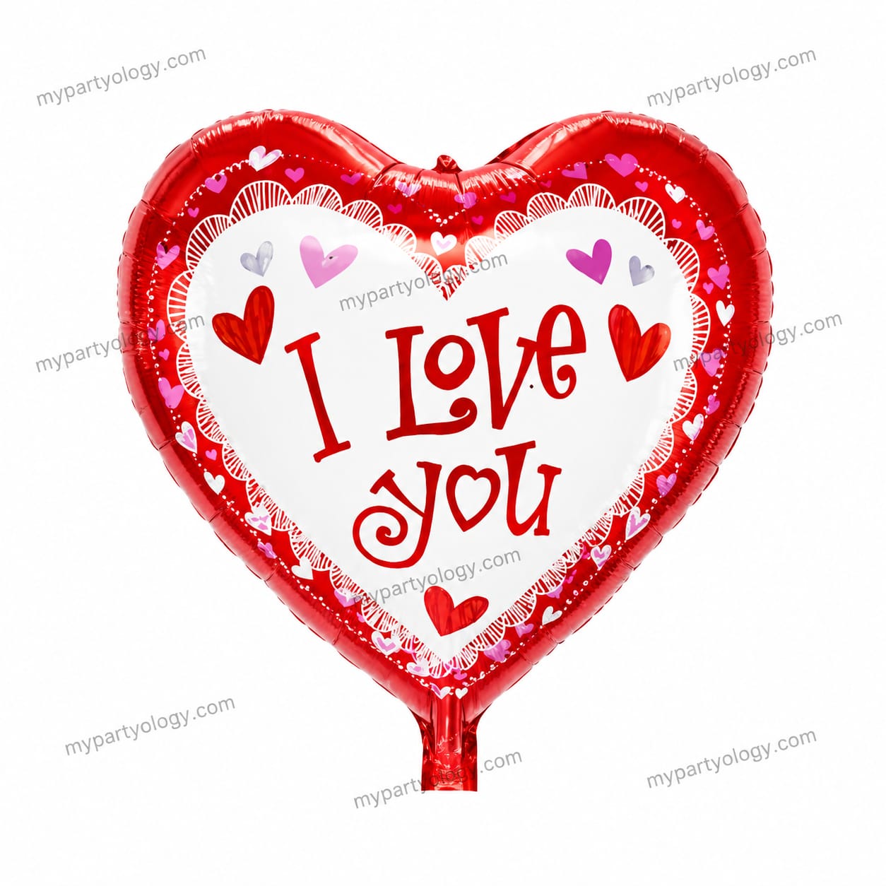 Red & White I Love You Frills 18'' Foil Balloon