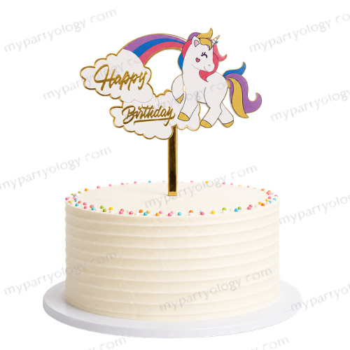 Happy Birthday Unicorn Cake Topper