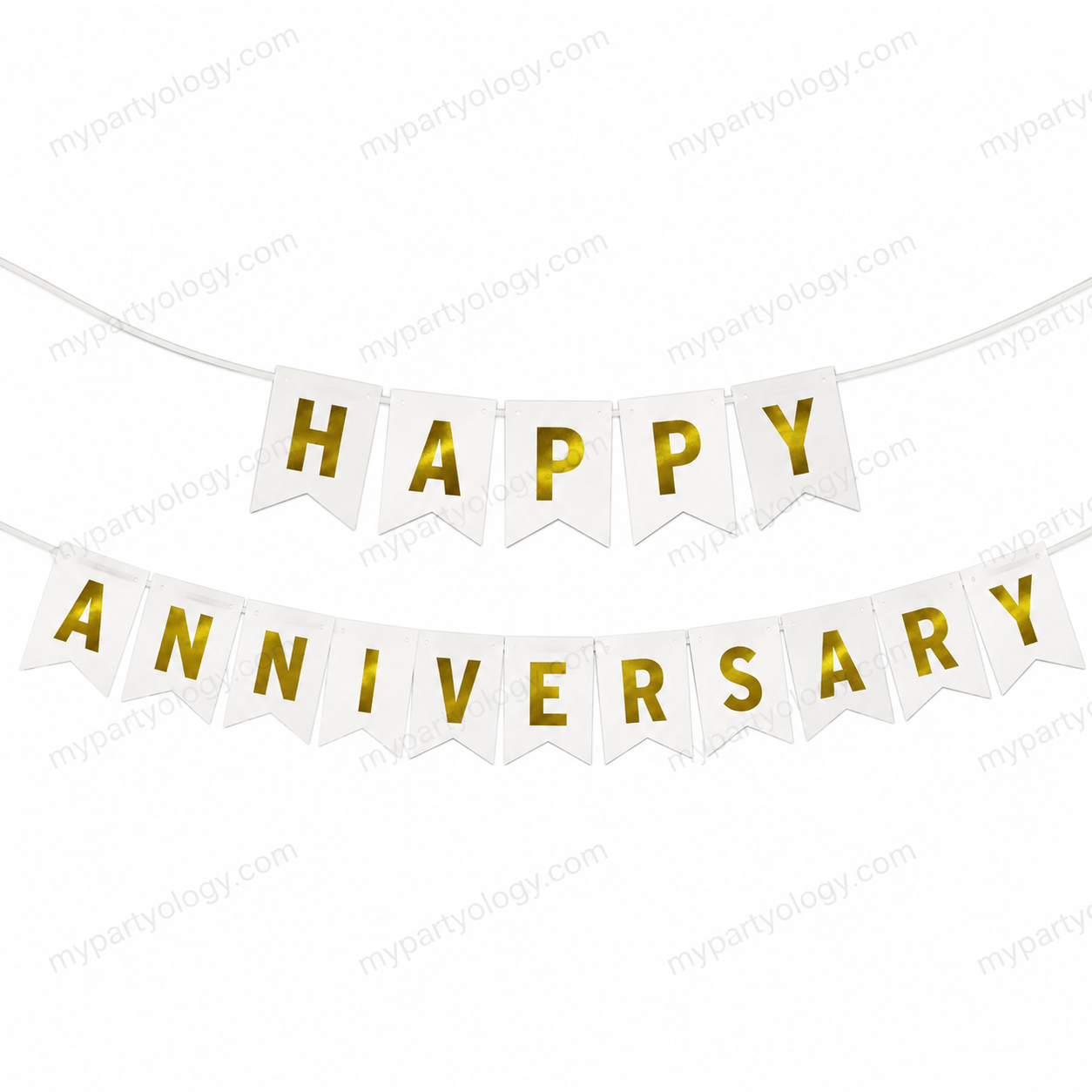 Happy Anniversary White Banner