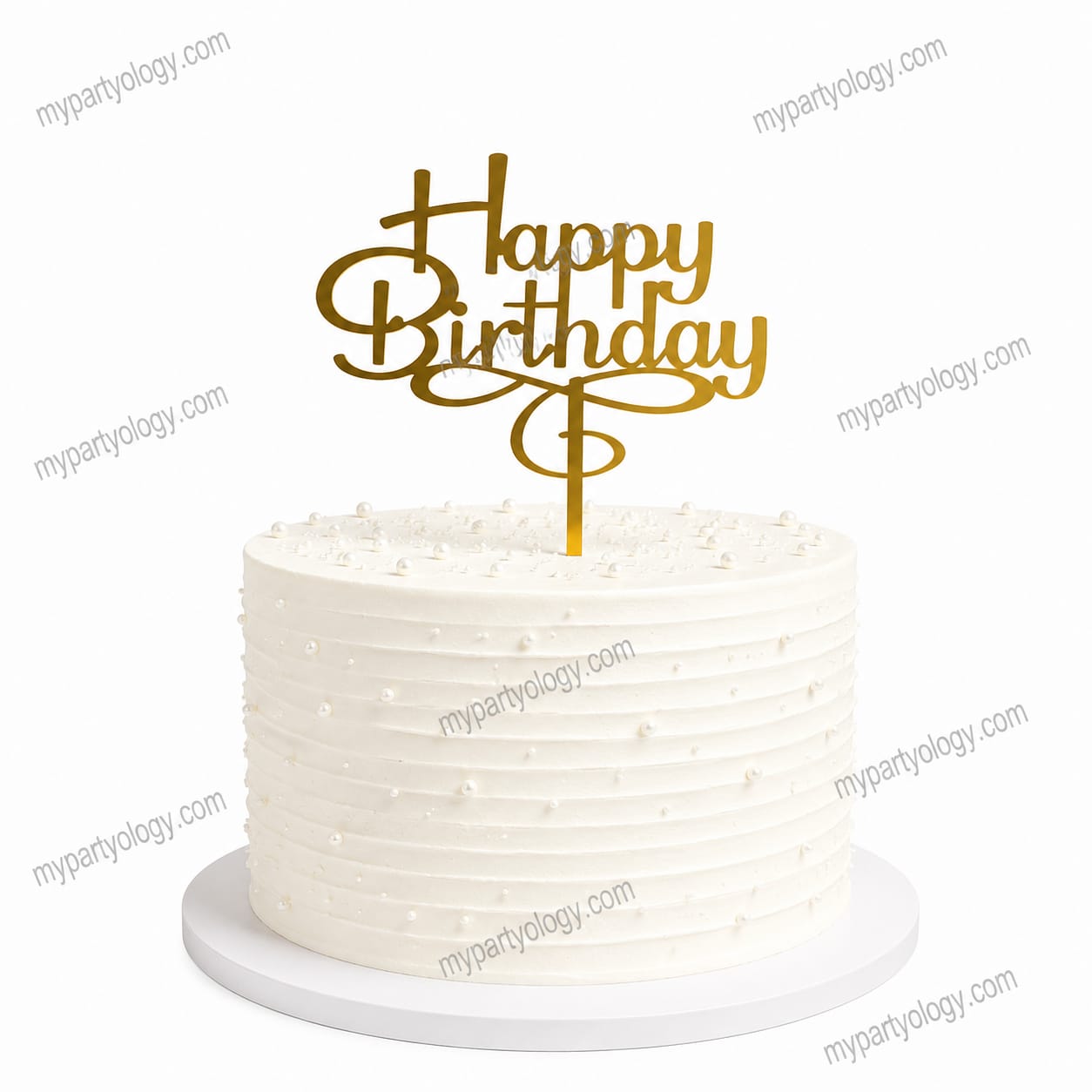 Happy Birthday Elegant Script Cake Topper
