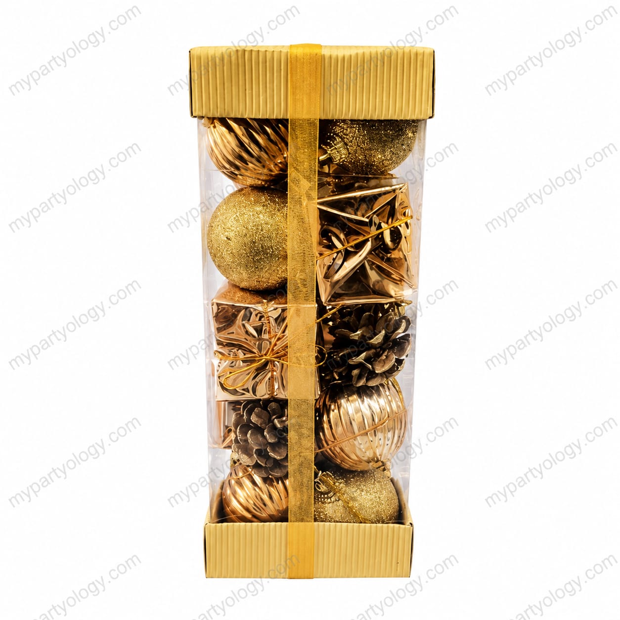 Assorted Rose Gold & Gold Tree Decorations Box Small (Pack of 12)