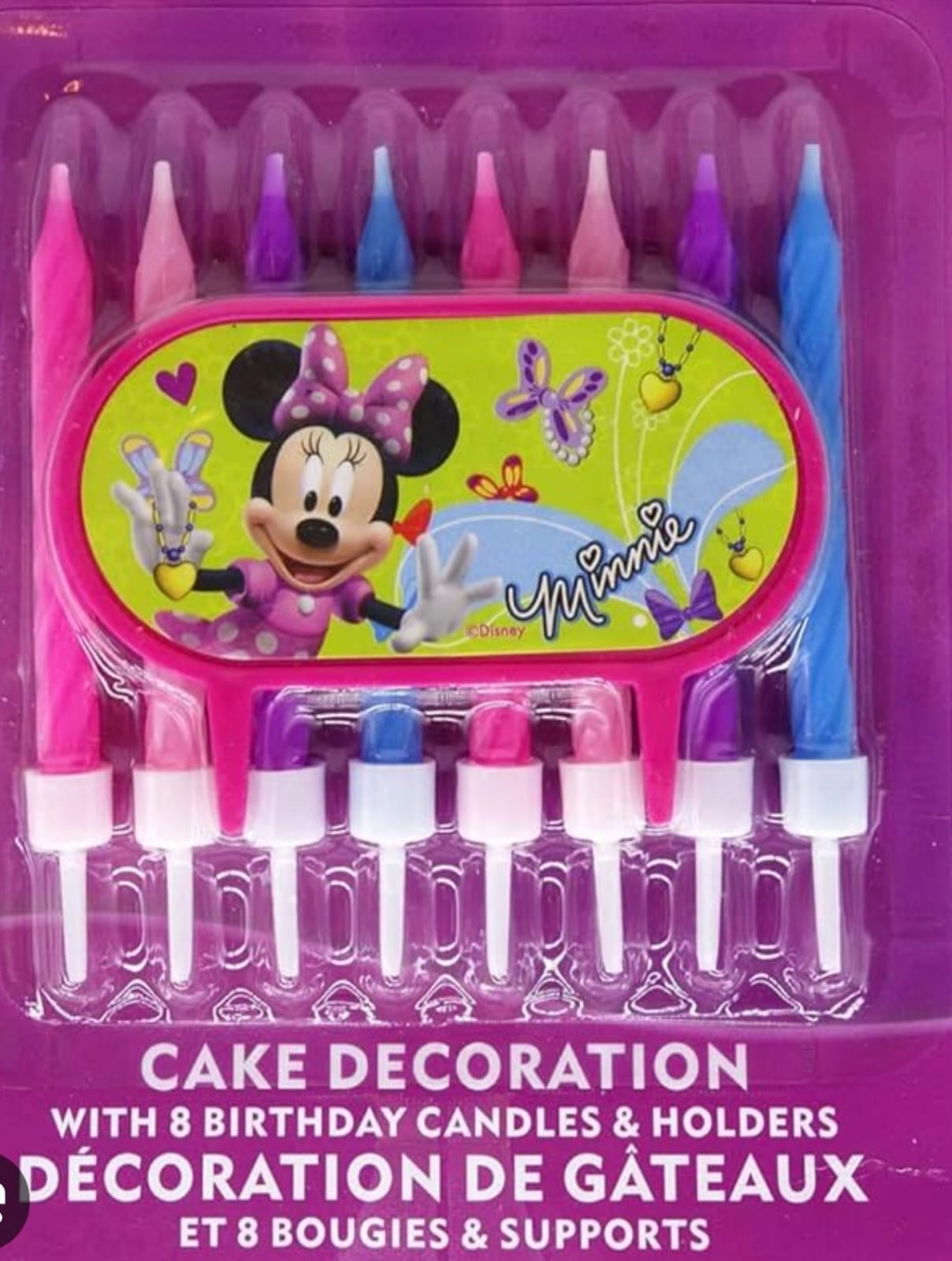 Minnie Mouse Candles with Cake Topper