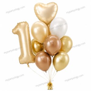 Sophisticated Apricot No 1 Foil & Latex Balloon Set (Pack of 11)