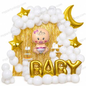 Gold & White BABY Decor Set (Pack of 131)