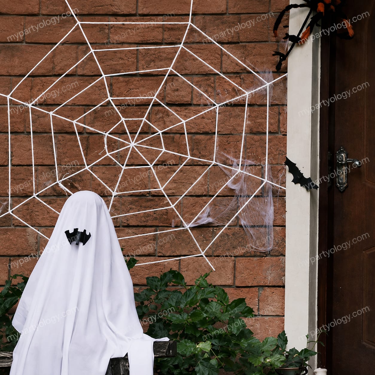 White Nylon 6ft Spider Web - Image 2