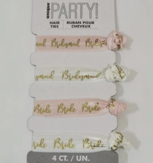Bachelorette Party Hair Ties W/Foil (4 pkt)