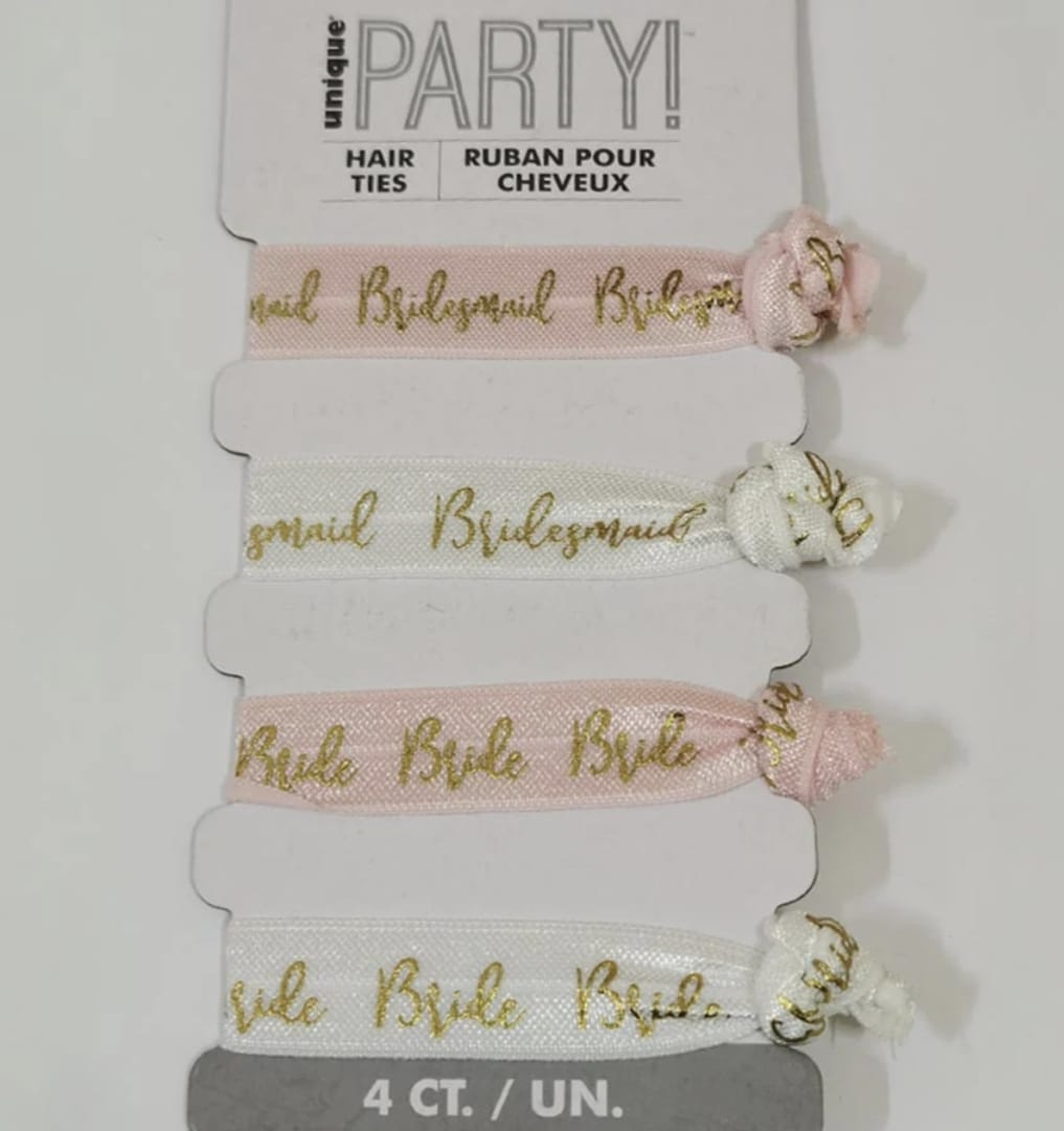 Bachelorette Party Hair Ties W/Foil (4 pkt)