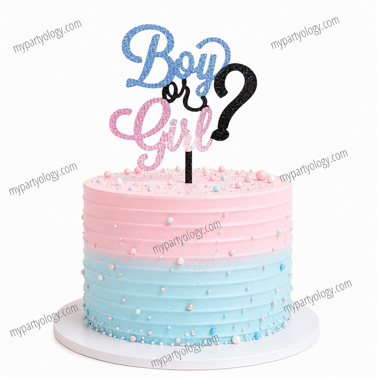 Boy Or Girl Glitter Acrylic Cake Topper