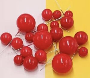 Red Faux Balls Cake Topper
