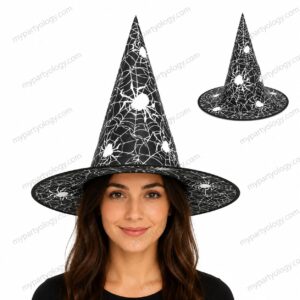 Witch Black Spider & Web Hat