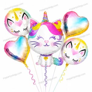 Caticorn Foil Balloon Set (Pack of 5)