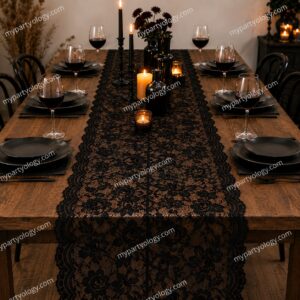 Black Lace Table Runner (Pack of 1)