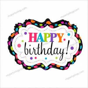 Happy Birthday Streamers Marquee Die Cut Supershape 27" Foil Balloon (Anagram)