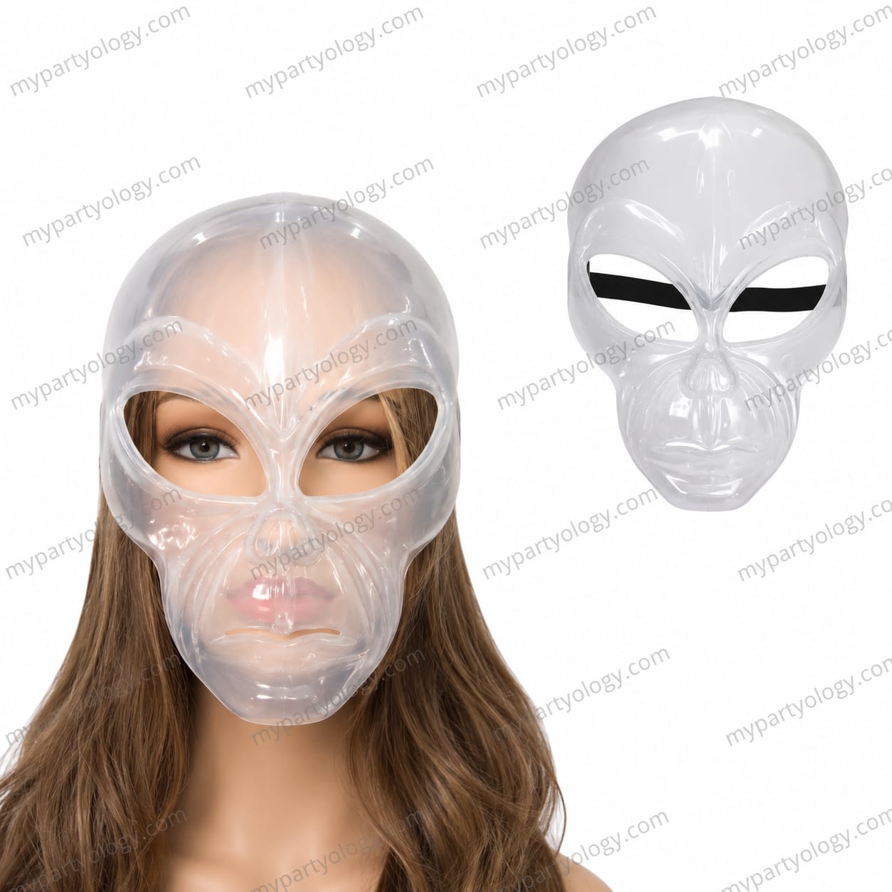 Alien White Transparent Plastic Mask