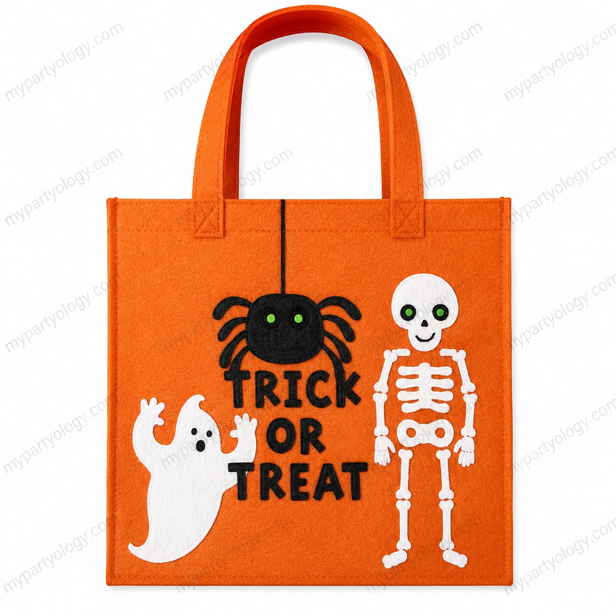 Trick Or Treat Felt Orange Bag (Pack of 1)