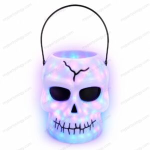LED Trick or Treat Plastic Skull Pail (Pack of 1)