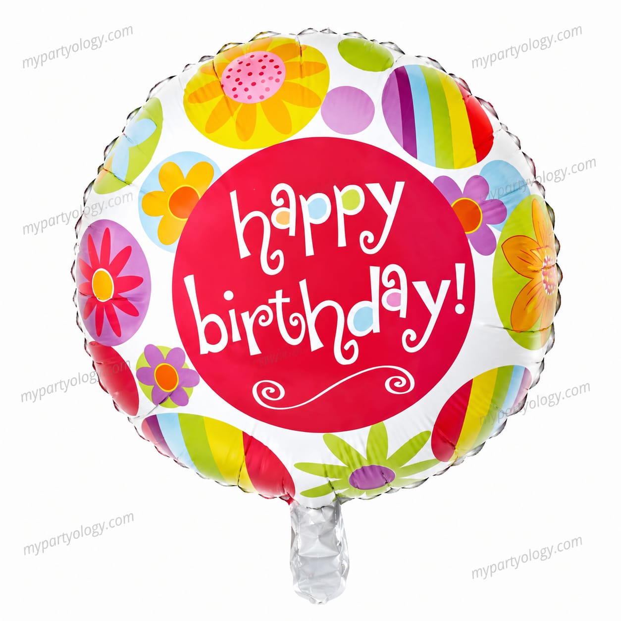 Happy Birthday Multicolour Flowers 18" Foil Balloon