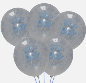 It's A Boy Print 12'' Latex Balloon Set (Pack of 5)