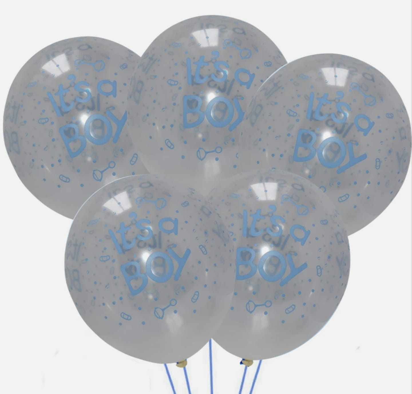 It's A Boy Print 12'' Latex Balloon Set (Pack of 5)