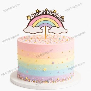 Happy Birthday Rainbow Pick Cake Topper