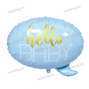 Hello Baby Blue Cloud Bubble 20'' Foil Balloon