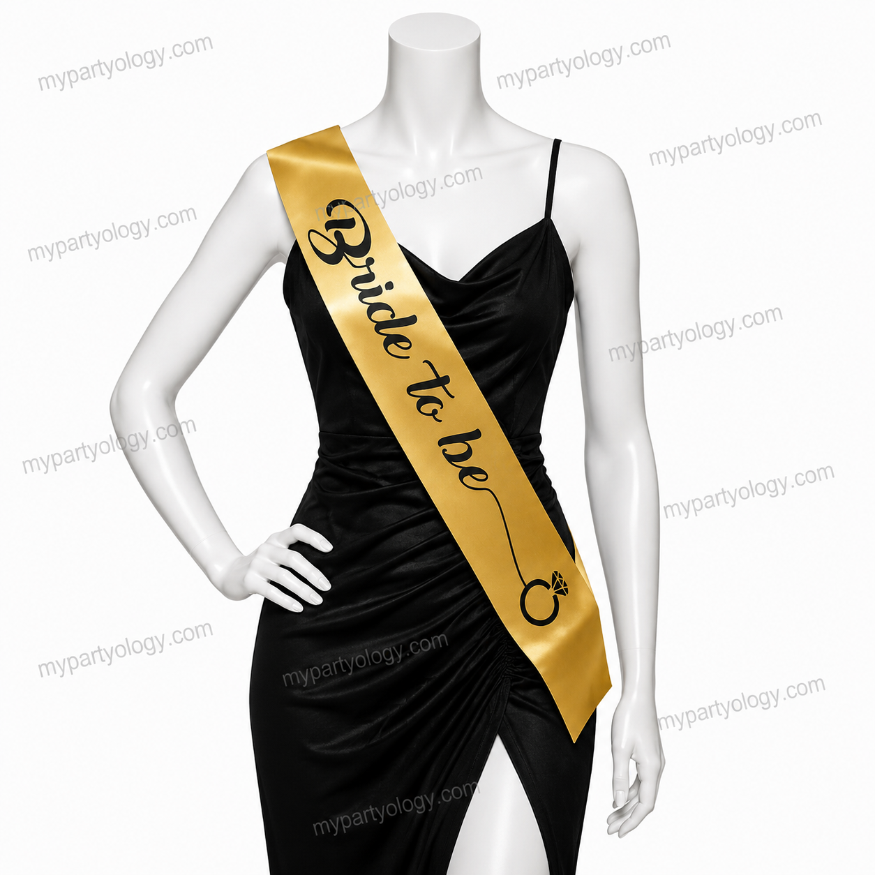 Bride to Be Gold Satin Sash