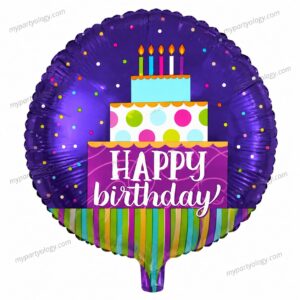 Happy Birthday Purple Cake 18" Foil Balloon (Anagram)