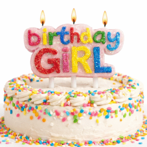 Birthday Girl Colourful Glitter Candles