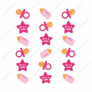 It's A Girl Pink Paper Dangler (Pack of 3)