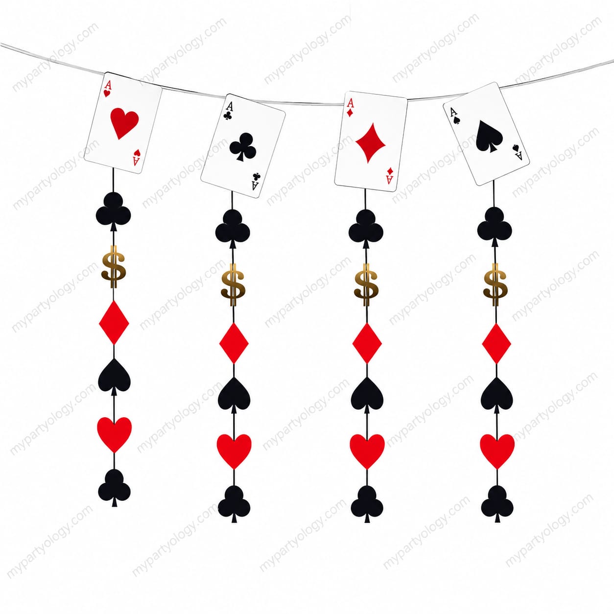 Casino Card Suit Dollar Hanging Decor