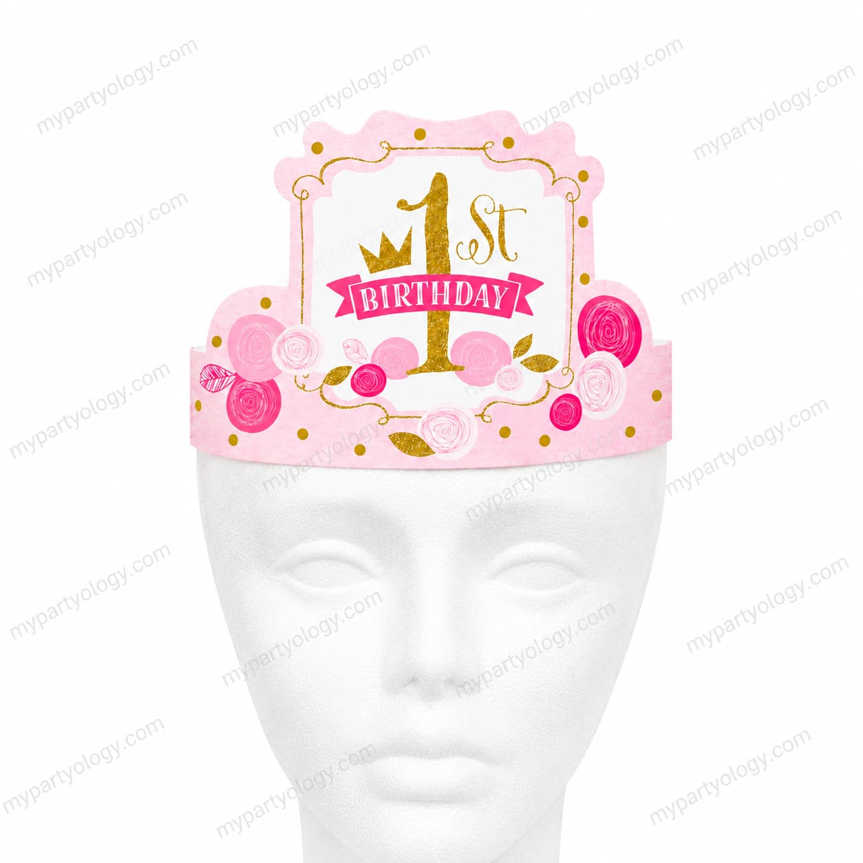 Pink & Gold First Birthday Party Hats ( Unique)