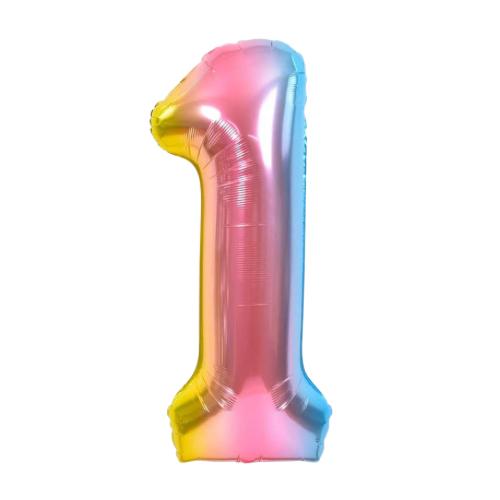 40 Inch Rainbow Gradient Number Foil Balloon - Image 3