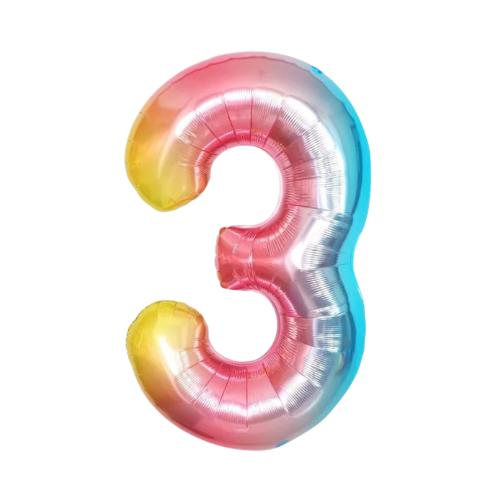 40 Inch Rainbow Gradient Number Foil Balloon - Image 5
