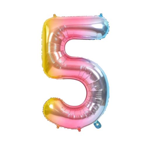 40 Inch Rainbow Gradient Number Foil Balloon - Image 7