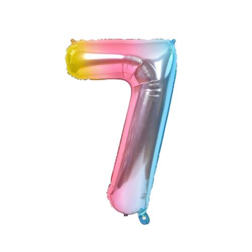 40 Inch Rainbow Gradient Number Foil Balloon - Image 9