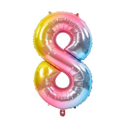40 Inch Rainbow Gradient Number Foil Balloon - Image 10