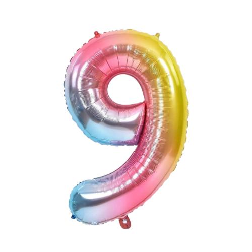 40 Inch Rainbow Gradient Number Foil Balloon - Image 11