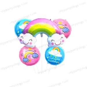 Pastel Rainbow Foil Balloon Set (Pack of 5)