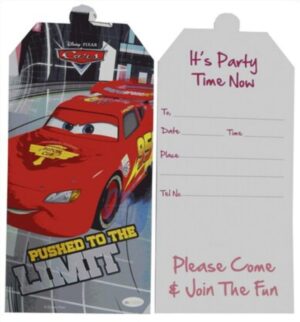 Cars Disney Invitation Cards (Pack of 10)