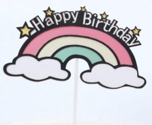 Happy Birthday Rainbow Pick Cake Topper
