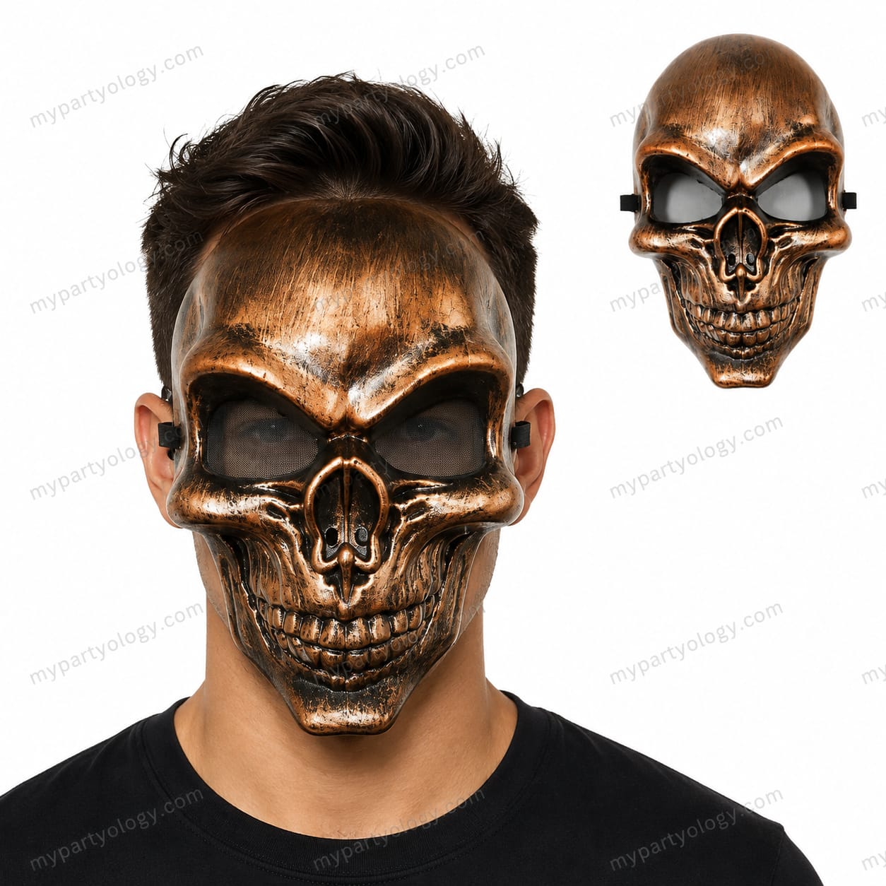 Skeleton Bronze Plastic Mask
