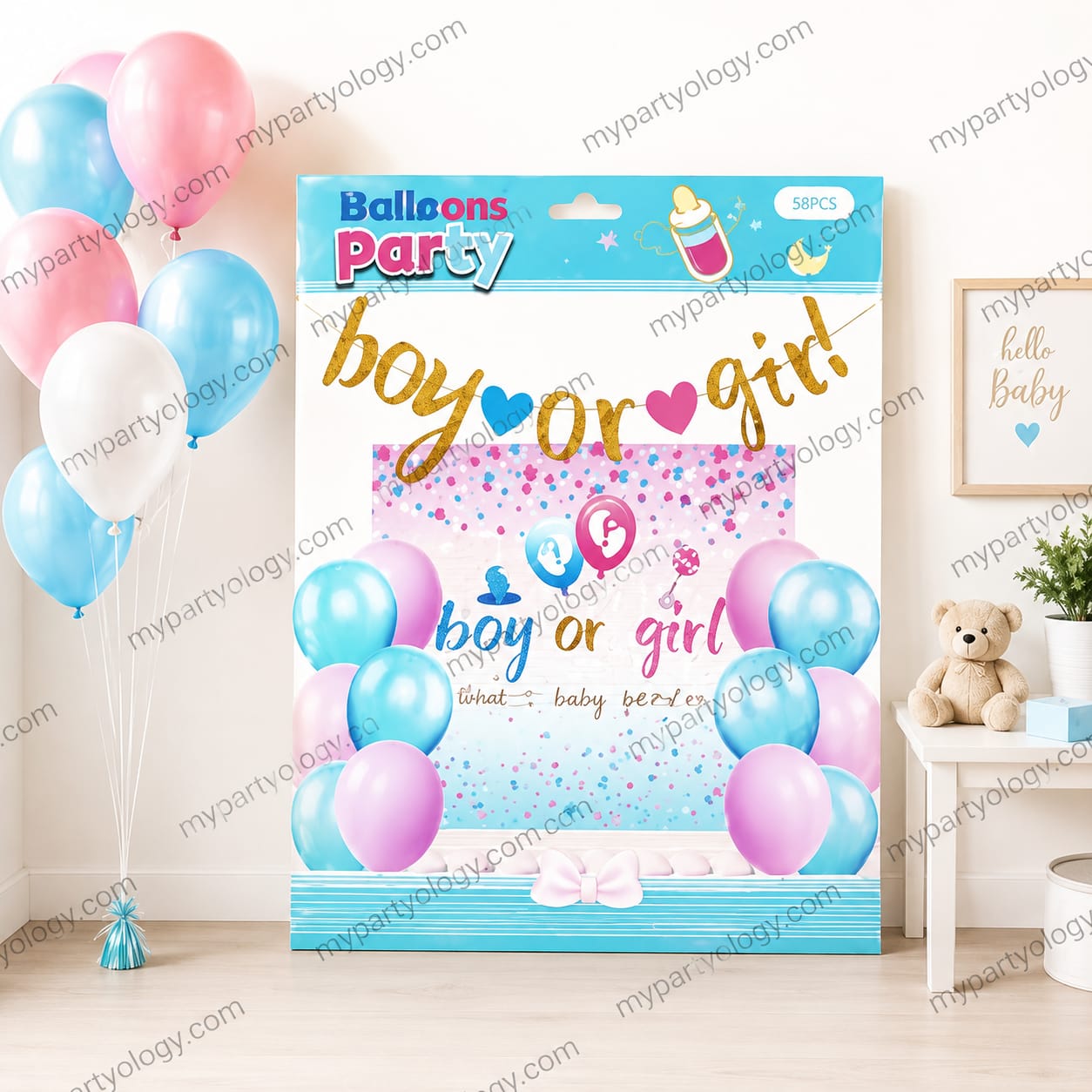 Gender Reveal Decor Kit (Pack of 14)