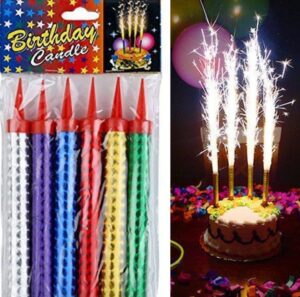 Colourful Sparkle Candles (Size -17 cms)
