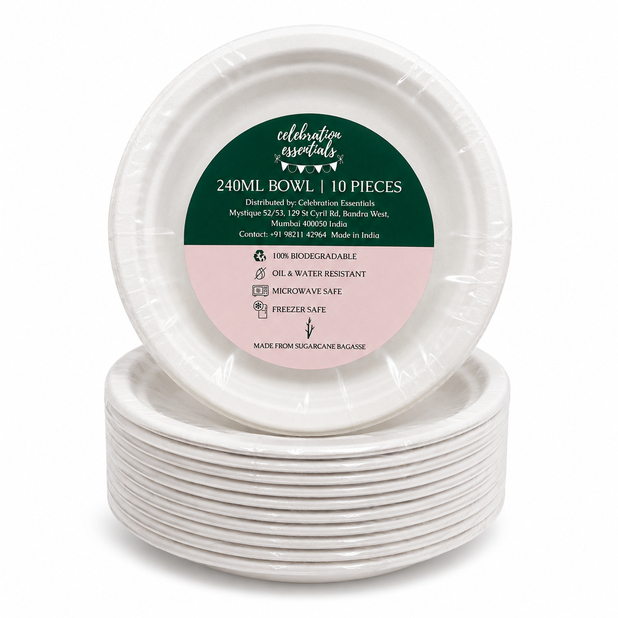 Bagasse 240ml Bowl (Pack of 10)