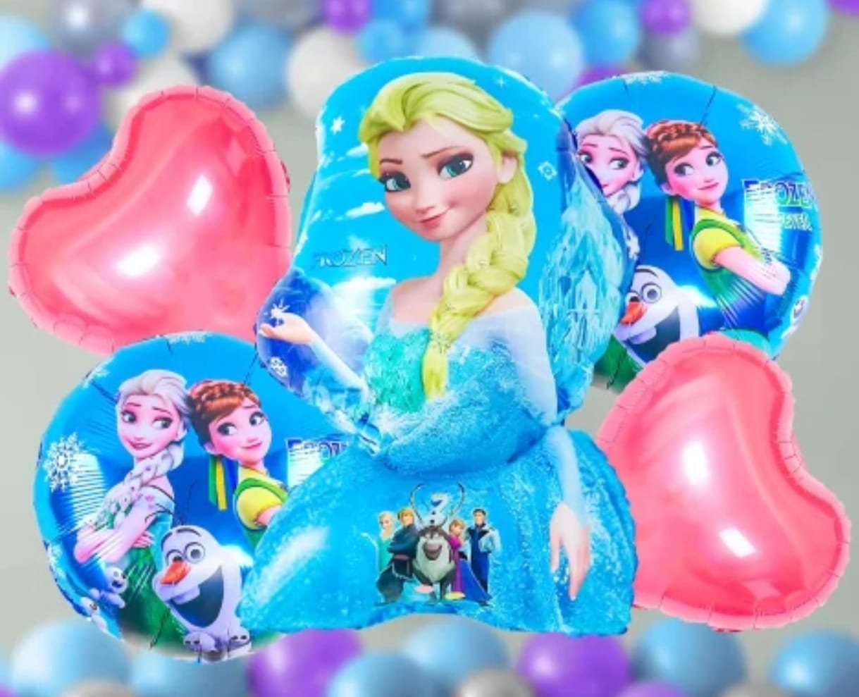 Frozen Light Pink Heart Foil Balloon Set (Pack of 5)